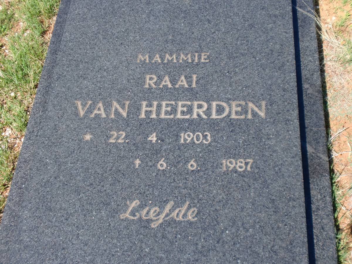 HEERDEN Raai, van 1903-1987