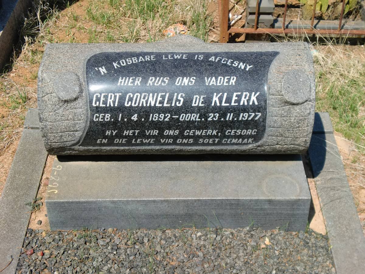 KLERK Gert Cornelis, de 11892-1977