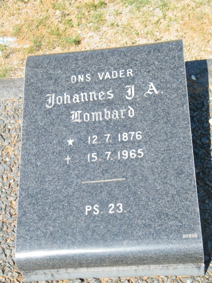 LOMBARD Johannes J.A. 1876-1965