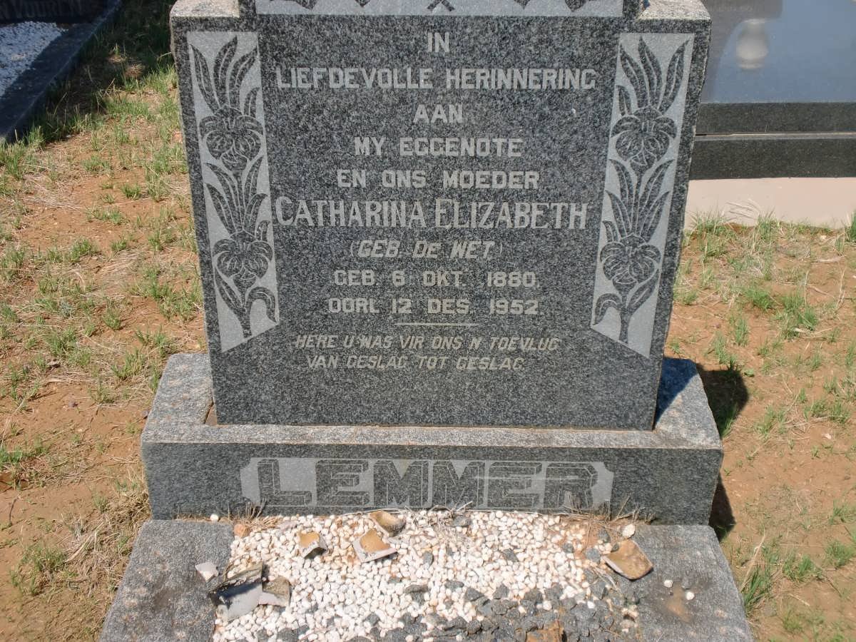 LEMMER Catharina Elizabeth nee DE WET 1880-1952
