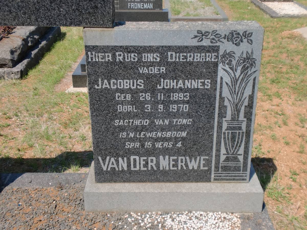 MERWE Jacobus Johannes, van der 1893-1970