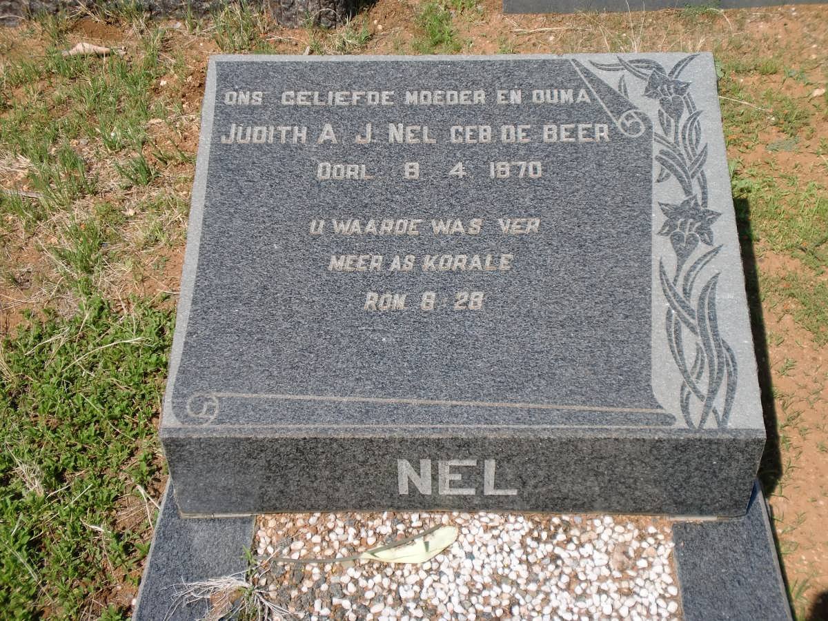 NEL Judith A. nee DE BEER  -1970