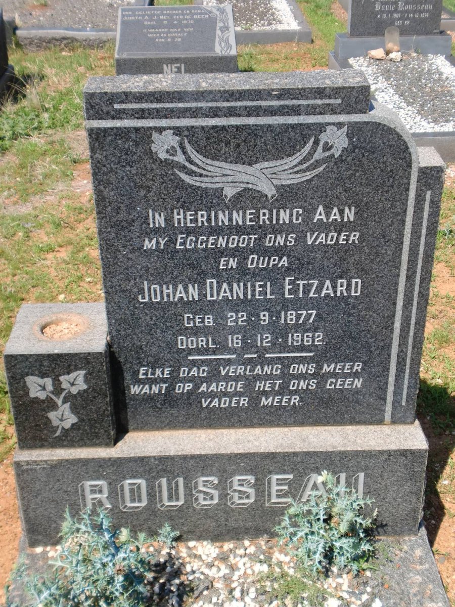 ROUSSEAU Johan Daniel Etzard 1877-1962