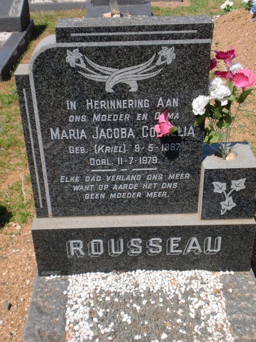 ROUSSEAU Maria Jacoba Cornelia nee KRIEL 1887-1979