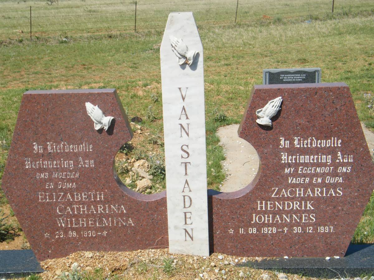 STADEN Zacharias Hendrik Johannes, van 1928-1997 &amp; Elizabeth Catharina Wilhelmina 1930-