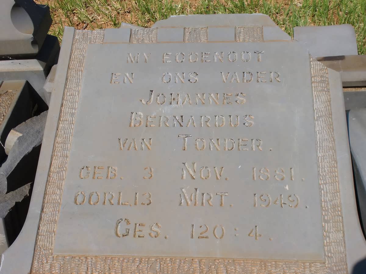 TONDER Johannes Bernardus, van 1881-1949