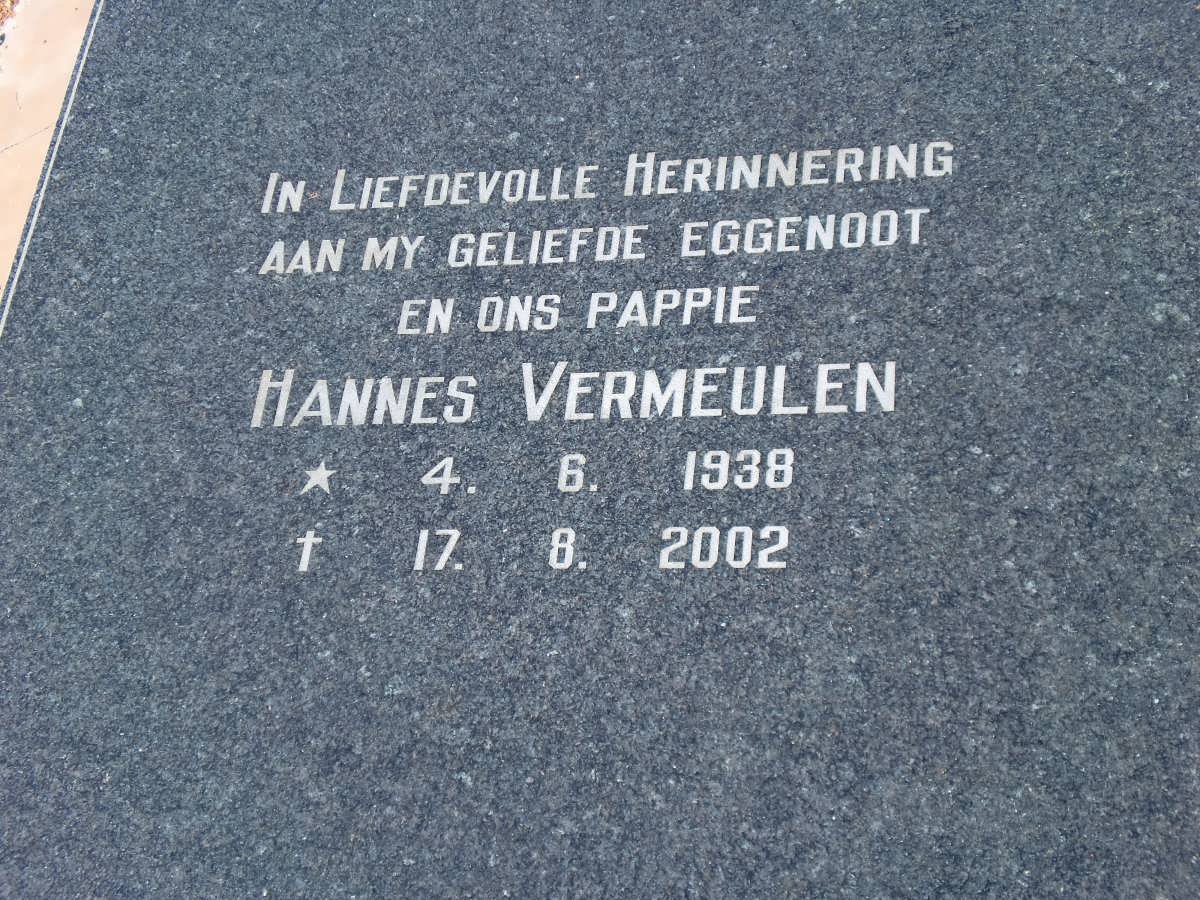 VERMEULEN Hannes 1938-2002