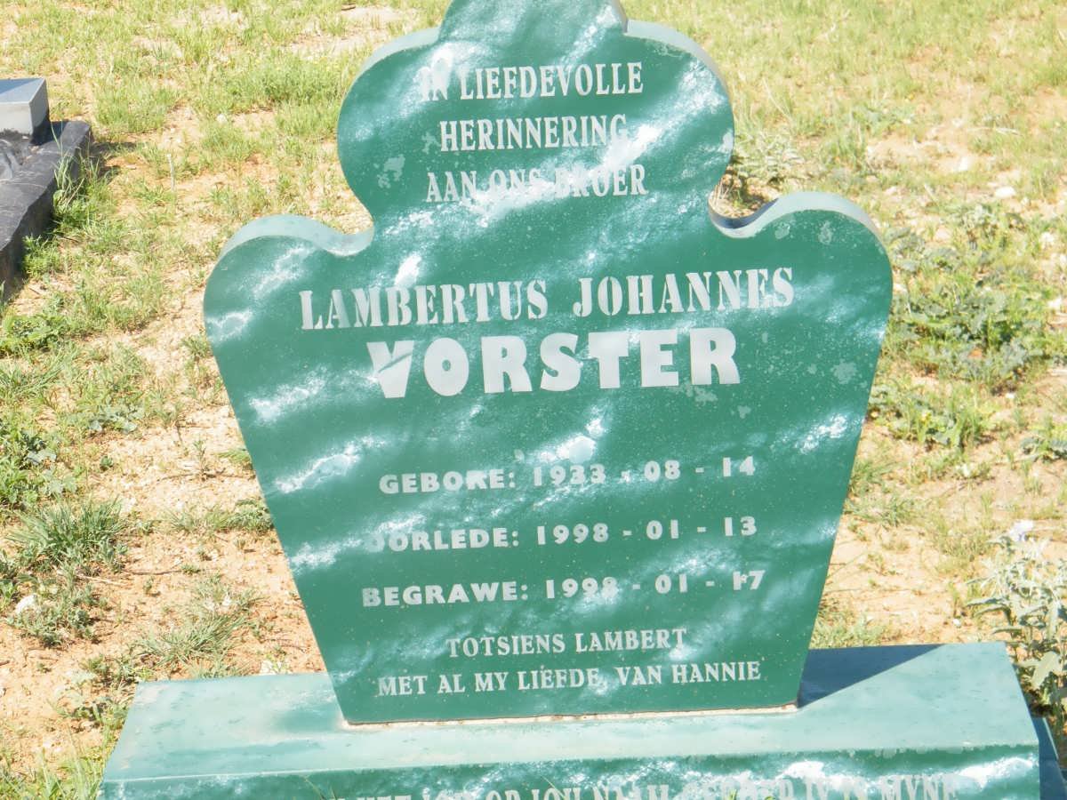 VORSTER Lambertus Johannes 1933-1998