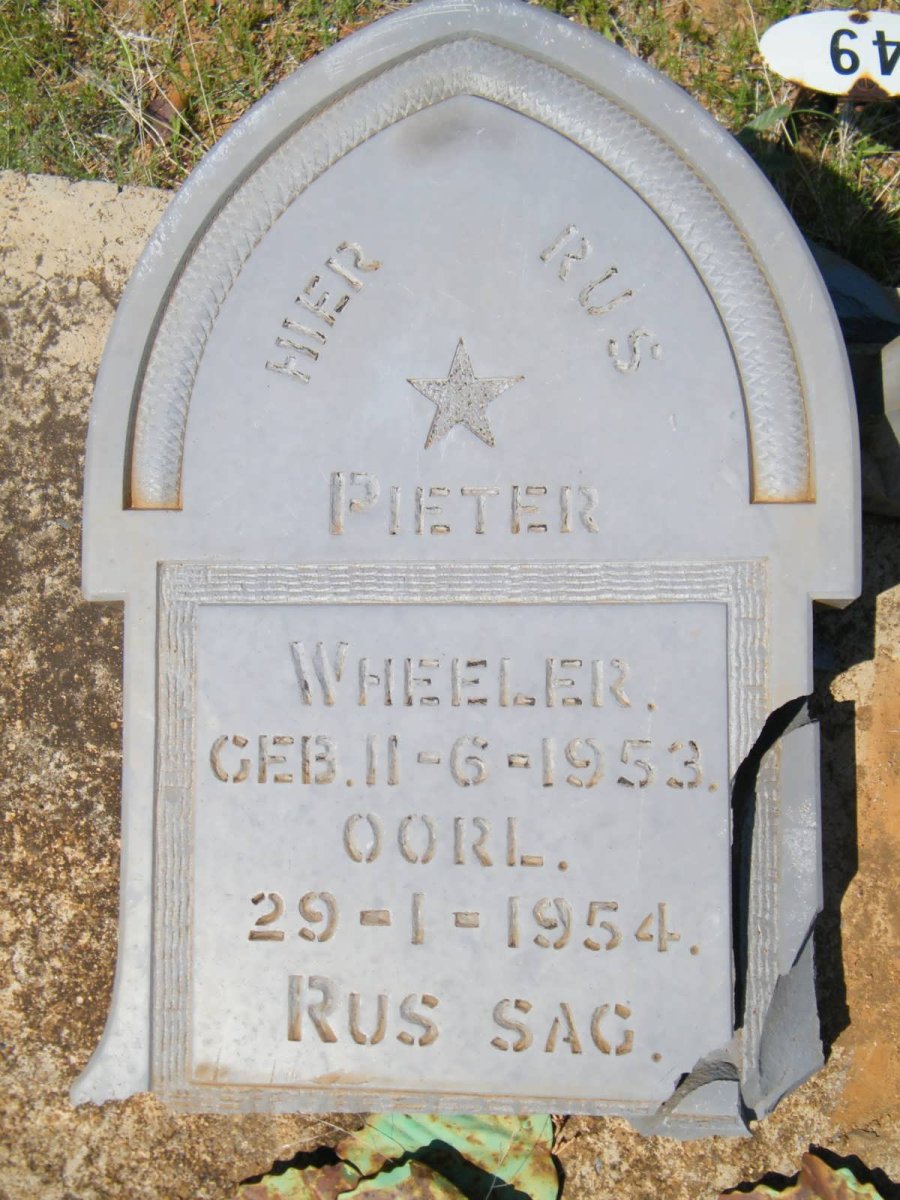 WHEELER Pieter 1953-1954