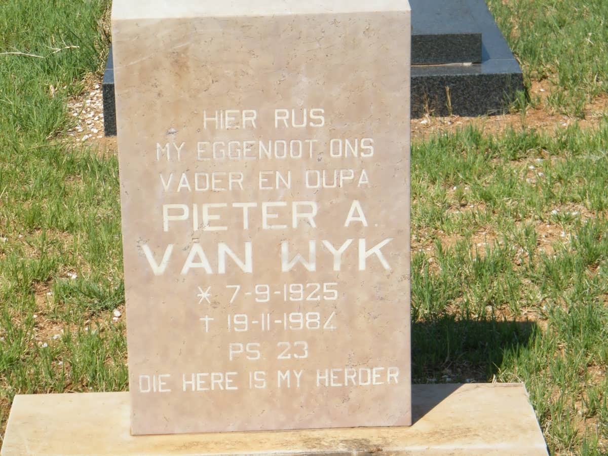 WYK Pieter A., van 1925-1984