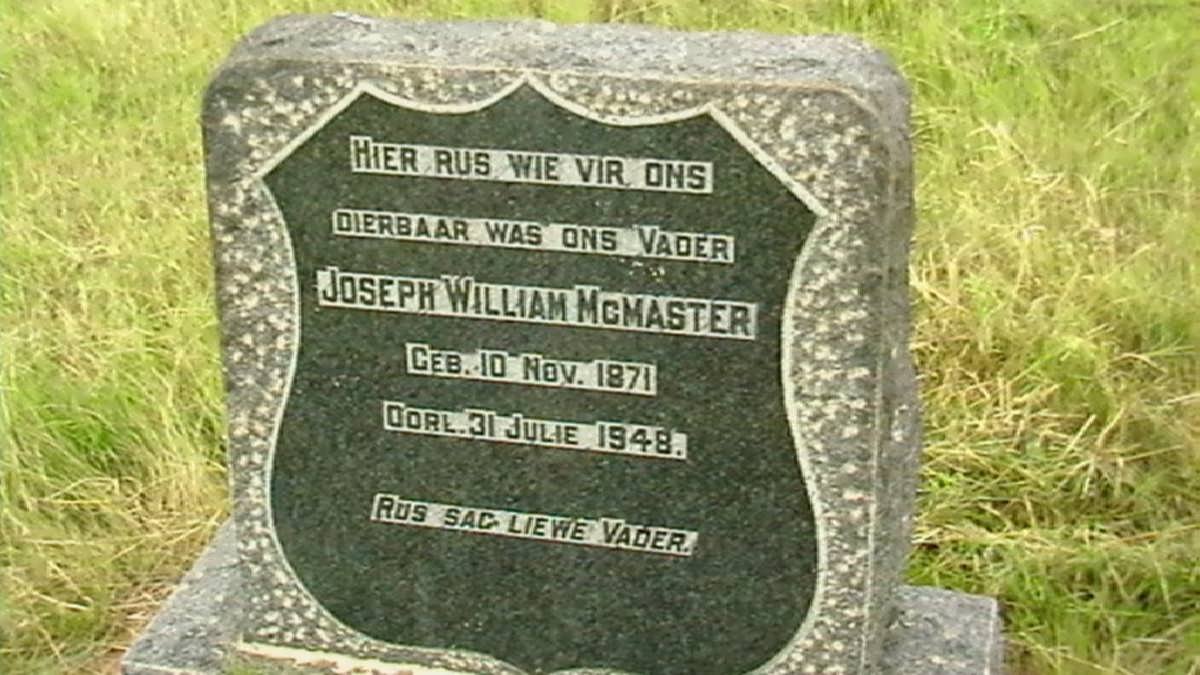McMASTER Joseph William 1871-1948
