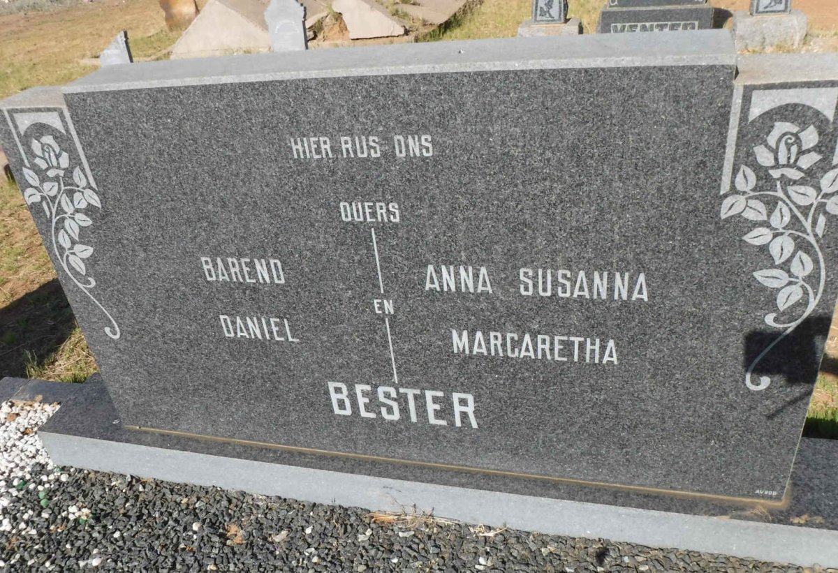 BESTER Barend Daniel &amp; Anna Susanna Margaretha