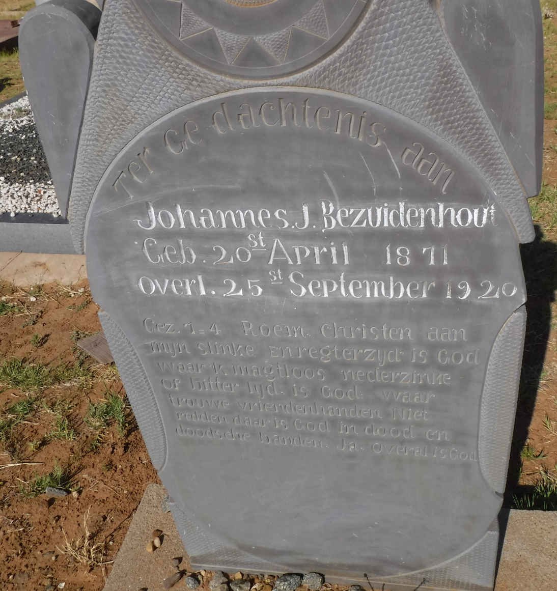 BEZUIDENHOUT Johannes J. 1871-1920