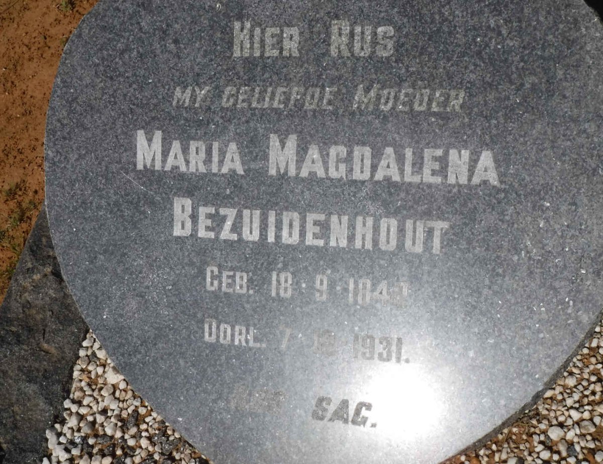 BEZUIDENHOUT Maria Magdalena 184?-1931
