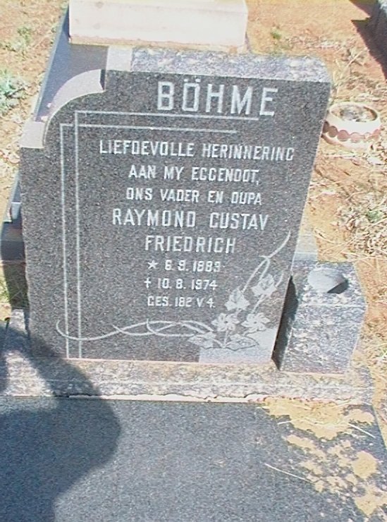 BÖHME Raymond Gustav Friedrich 188?-1974