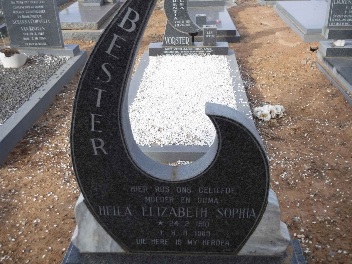 BESTER Heila Elizabeth Sophia 1910-1989