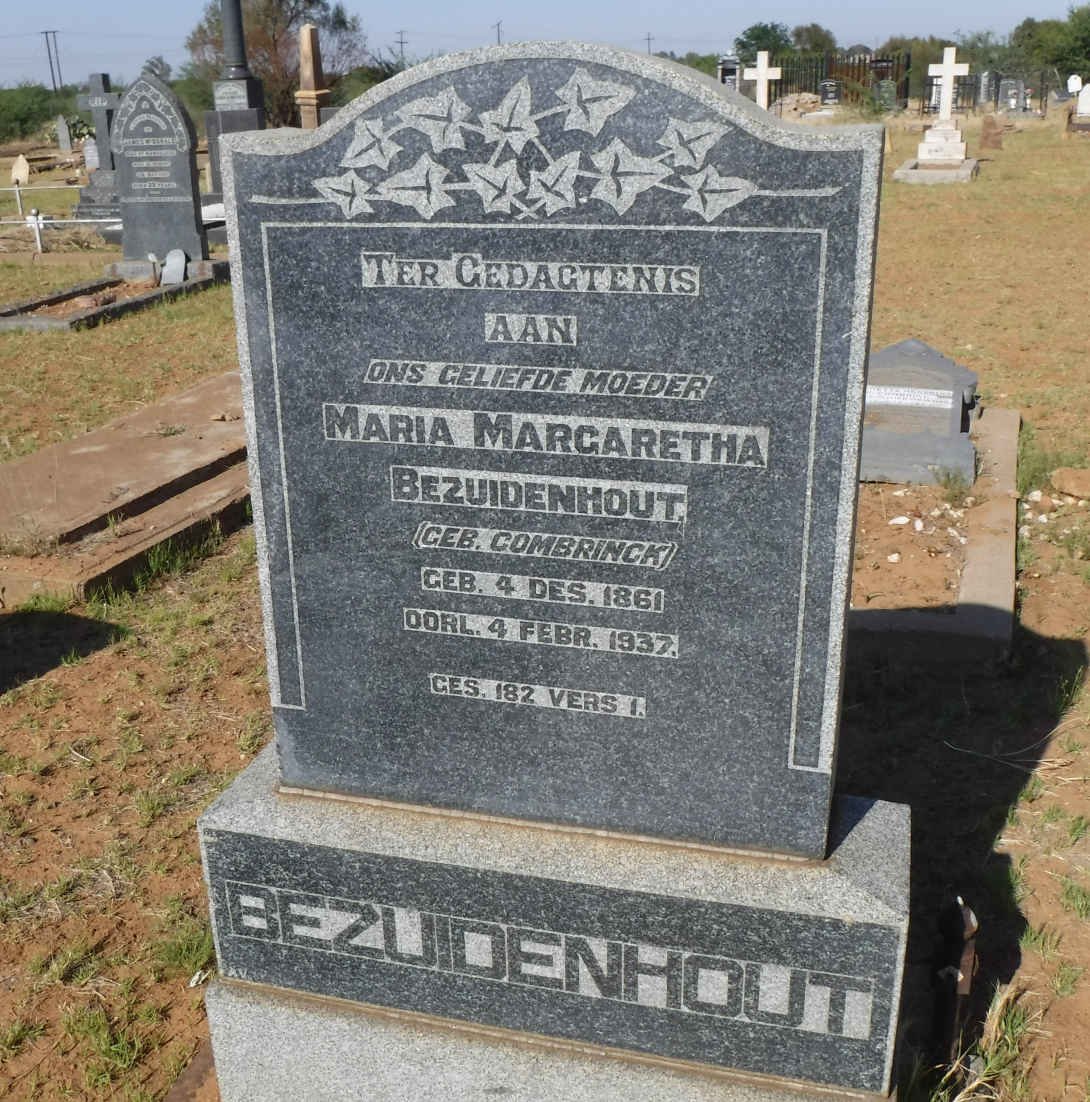 BEZUIDENHOUT Maria Margaretha nee COMBRINCK 1861-1937