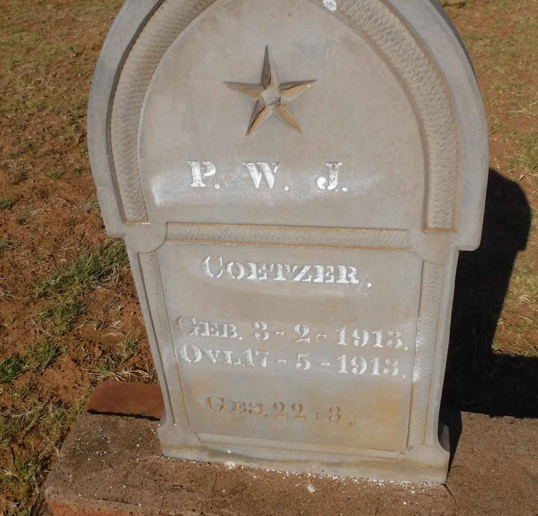 COETZER P.W.J. 1913-1913