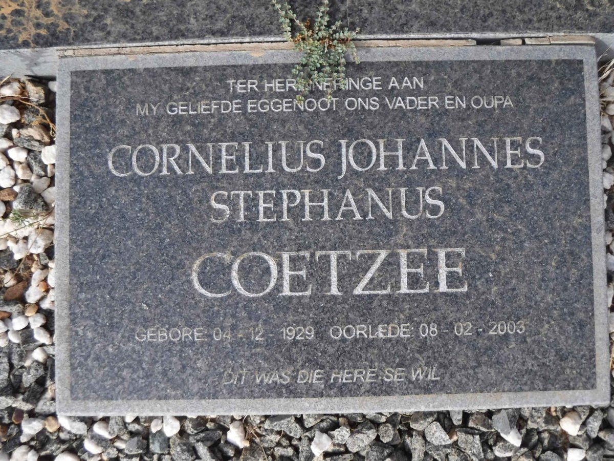 COETZEE Cornelius Johannes Stephanus 1929-2003