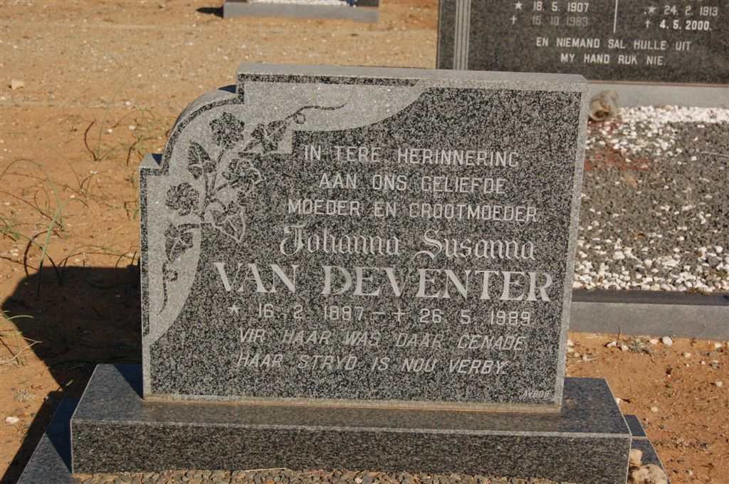DEVENTER Johanna Susanna, van 1897-1989