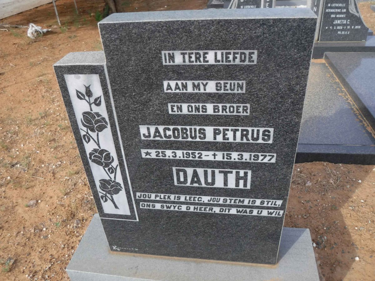 DAUTH Jacobus Petrus 1952-1977
