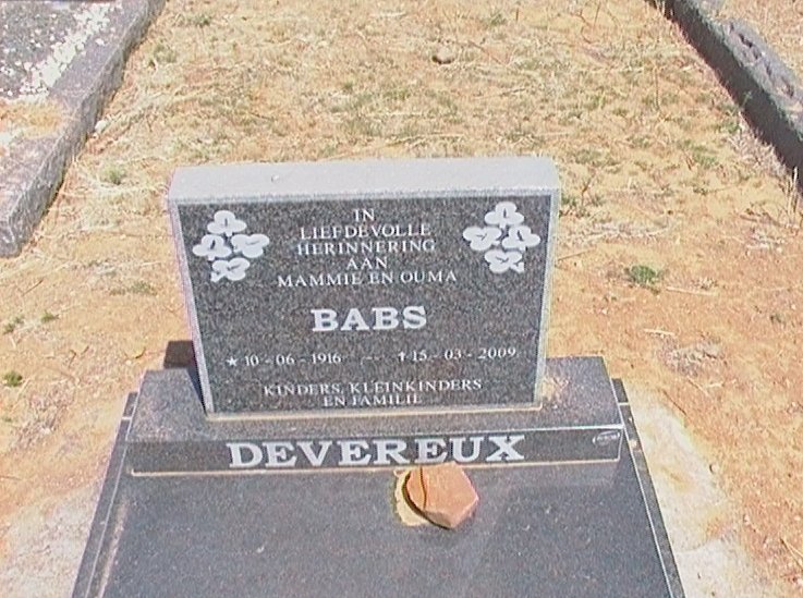 DEVEREUX Babs 1916-2009