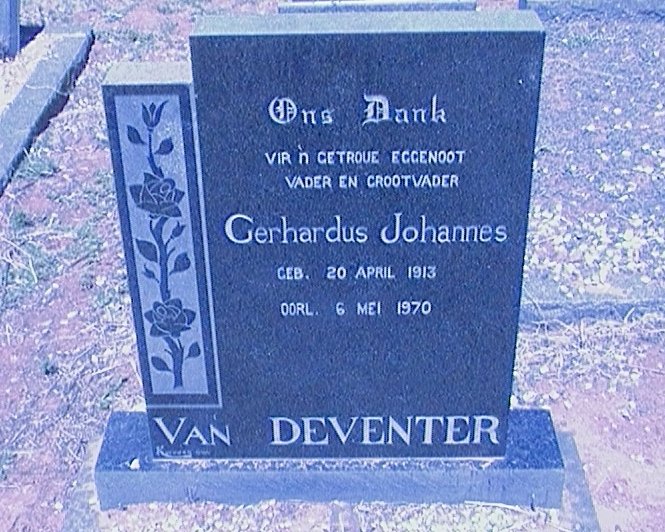 DEVENTER Gerhardus Johannes, van 1913-1970
