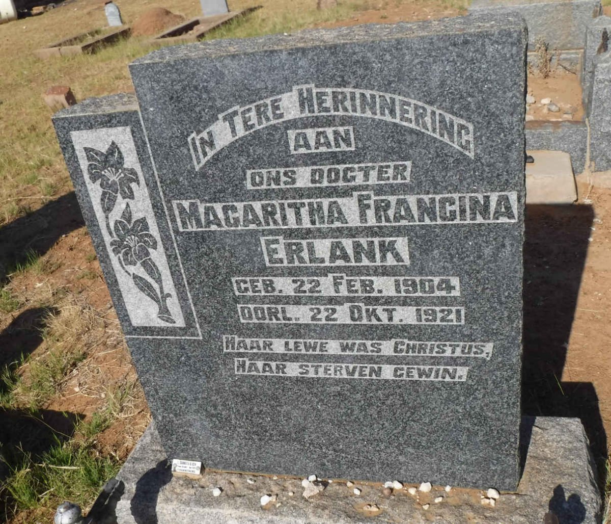 ERLANK Magaritha Francina 1904-1921
