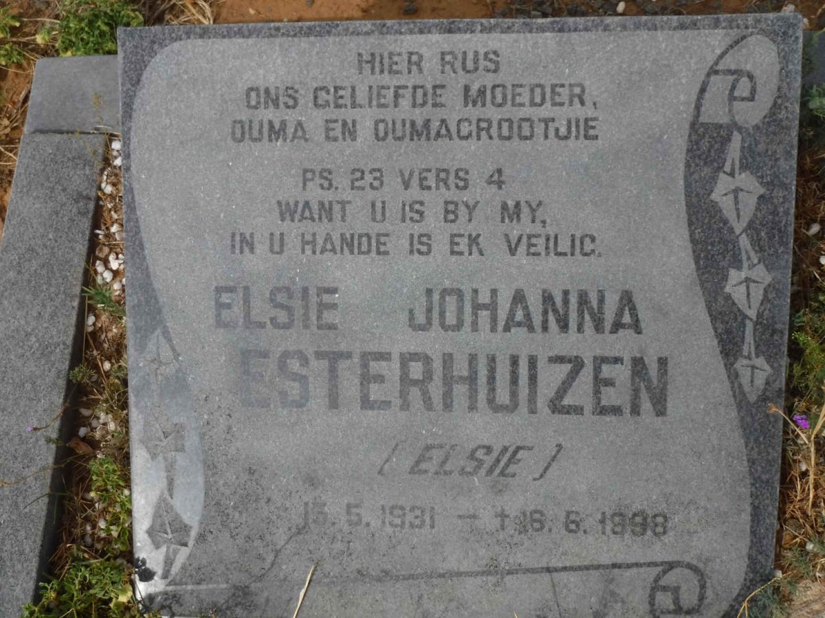 ESTERHUIZEN Elsie Johanna 1931-1998