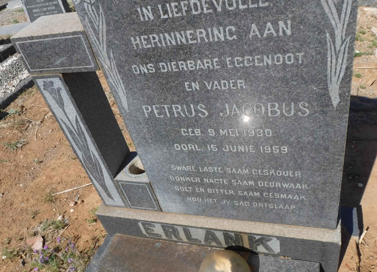 ERLANK Petrus Jacobus 1930-1959