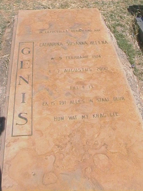GENIS Catharina Susanna Helena 1924-2007