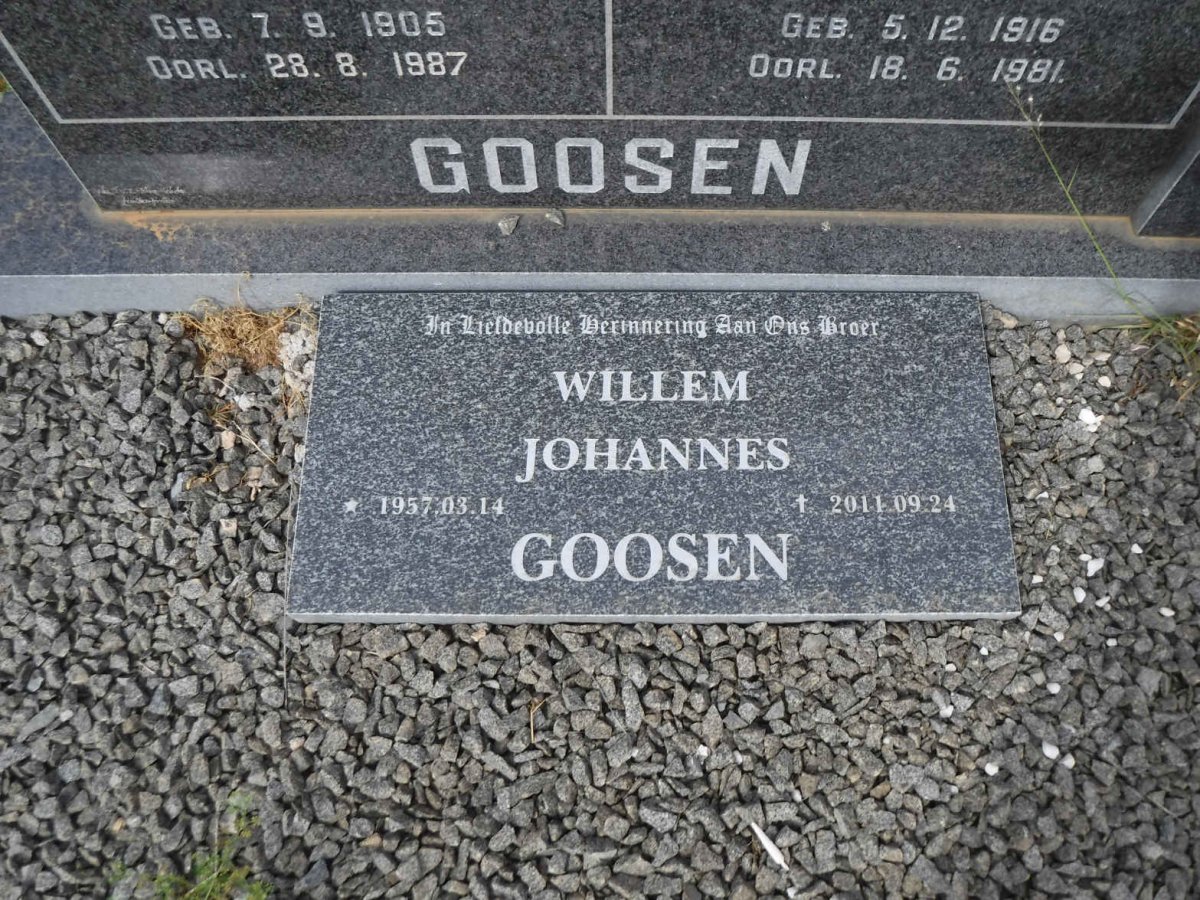 GOOSEN Willem Johannes 1957-2011