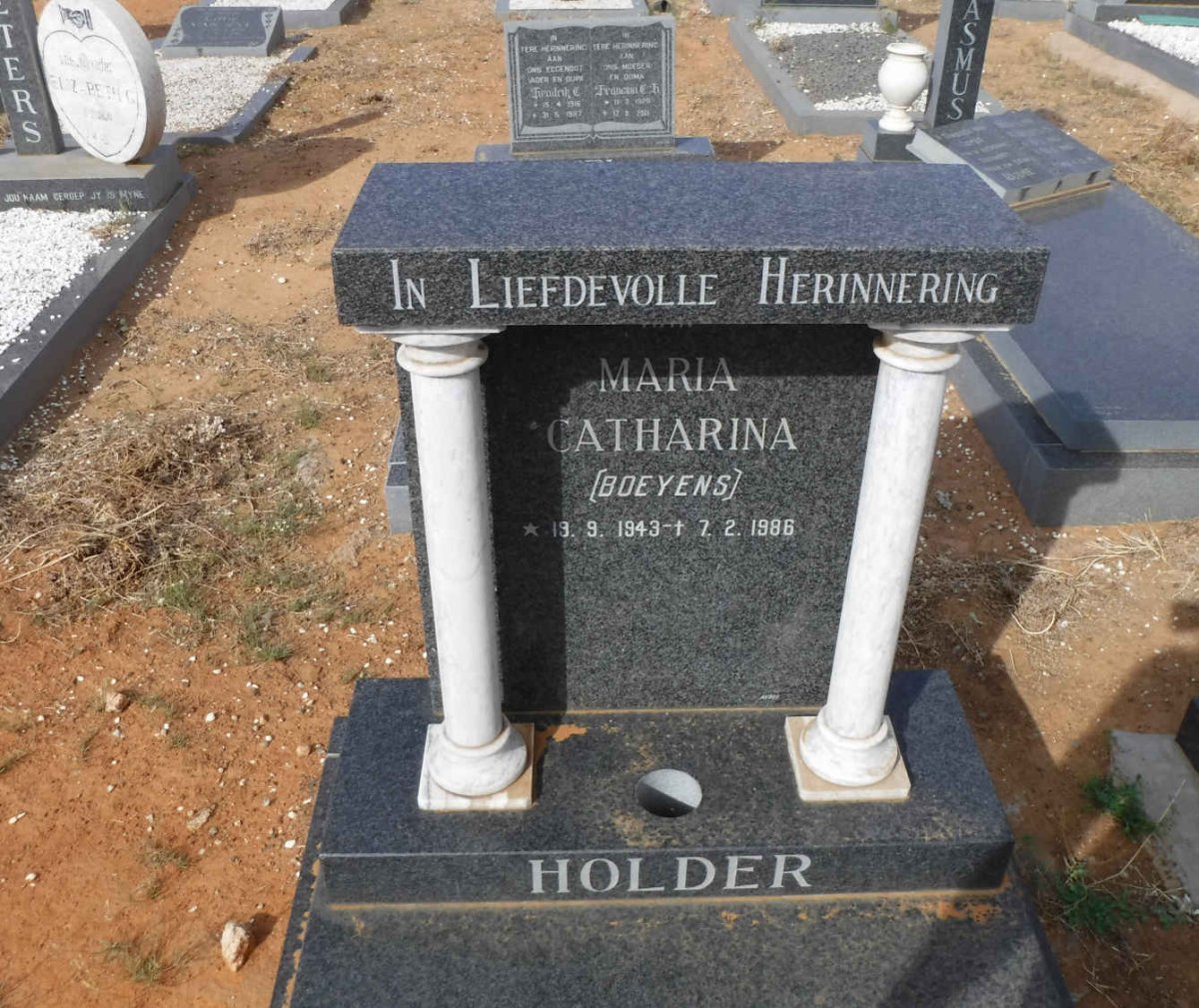 HOLDER Maria Catharina nee BOEYENS 1943-1986