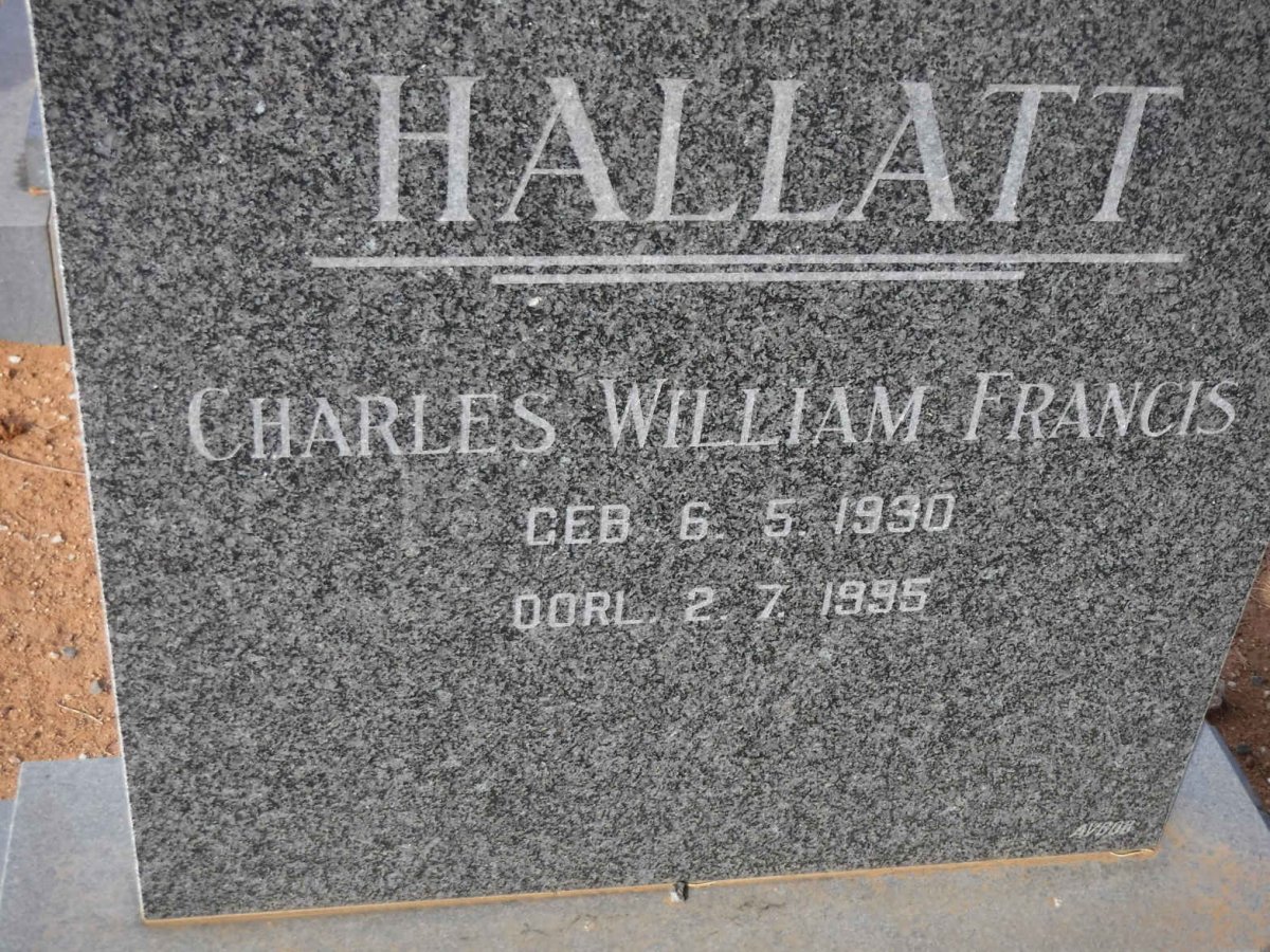 HALLATT Charles William  Francis 1930-1995
