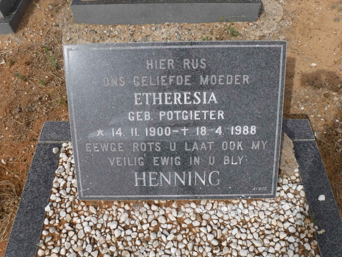 HENNING Etheresia nee POTGIETER 1900-1988
