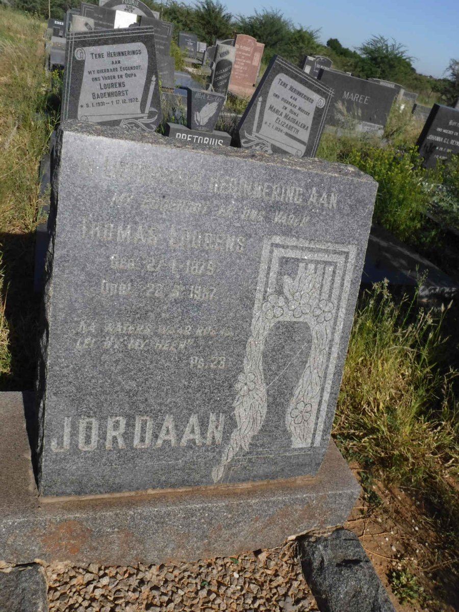 JORDAAN Thomas Lourens 1879-1957