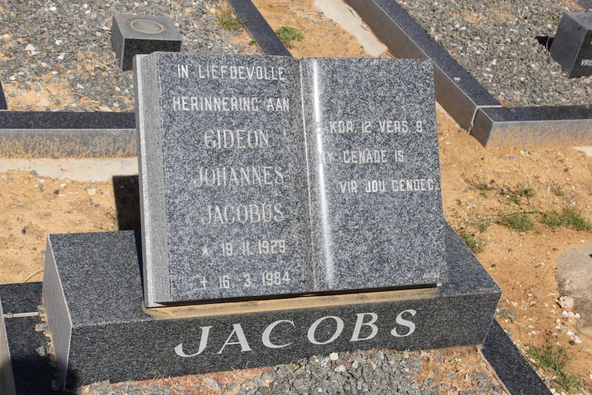 JACOBS Gideon Johannes Jacobus 1929-1984