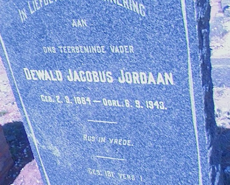 JORDAAN Dewald Jacobus 1864-1943