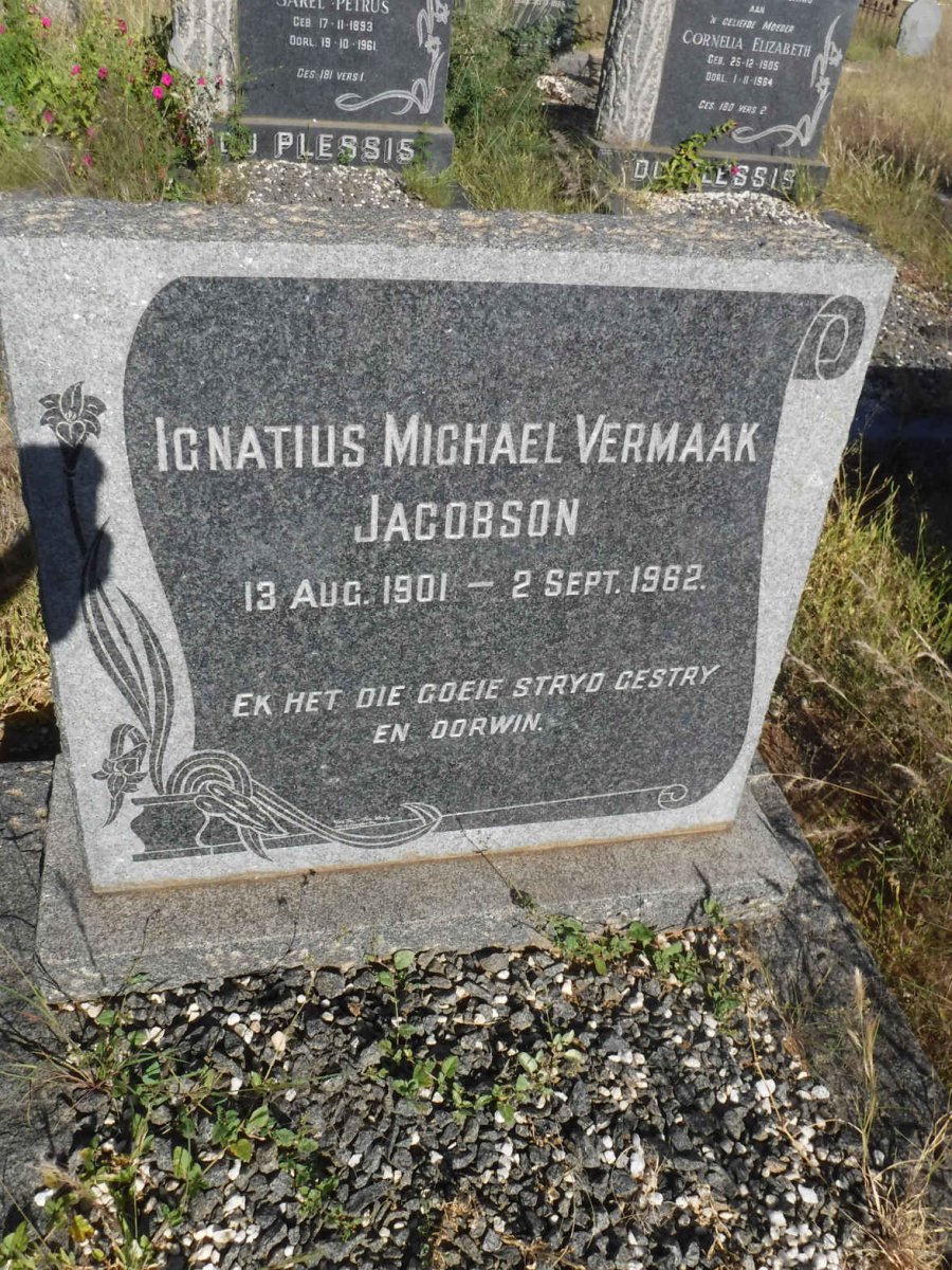 JACOBSON Ignatius Michael Vermaak 1901-1962