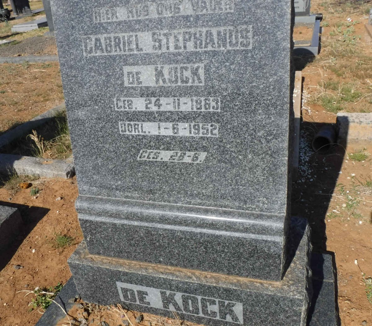 KOCK Gabriel Stephanus, de 1863-1952