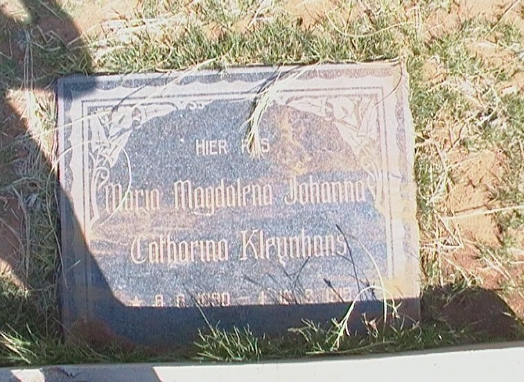KLEYNHANS Maria Magdalena Johanna Catharina 1??0-1919