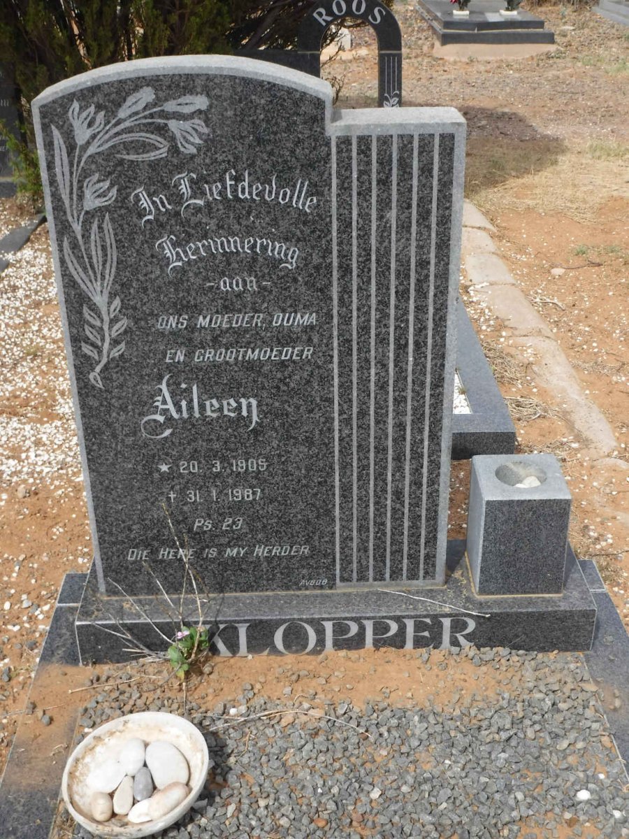 KLOPPER Aileen 1905-1987