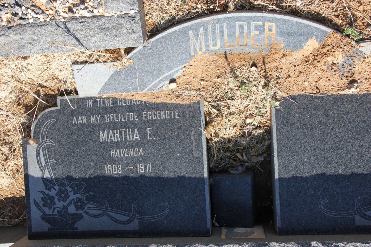 MULDER Martha E. nee HAVENGA 1903-1971
