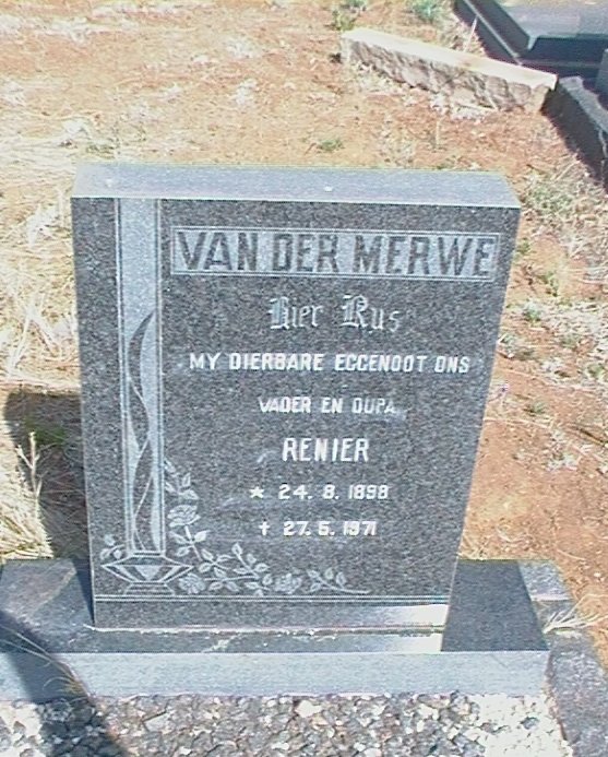 MERWE Renier, van der 1898-1971