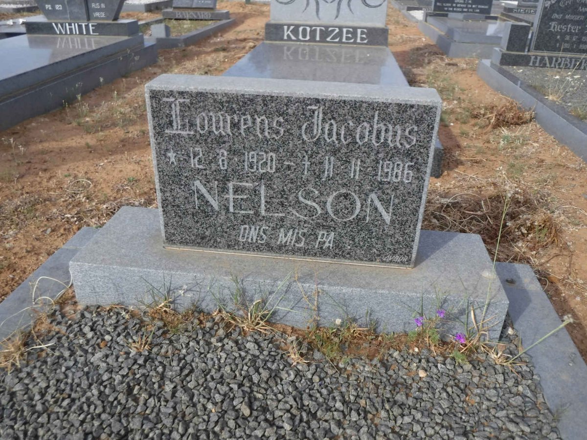 NELSON Lourens Jacobus 1920-1986