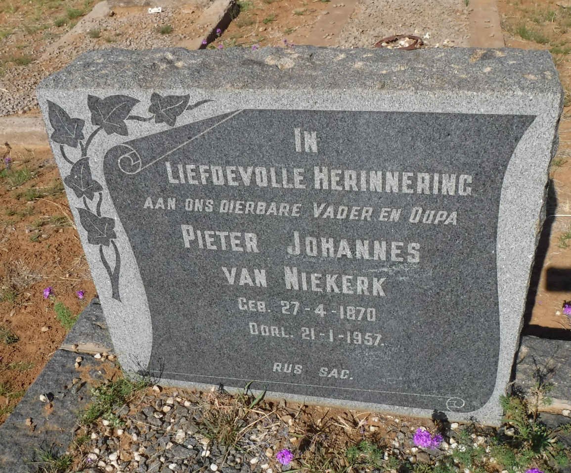 NIEKERK Pieter Johannes, van 1870-1957