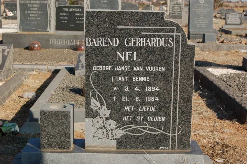 NEL Barend Gerhardus 1894-1984