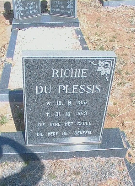 PLESSIS Richie, du 1952-1989