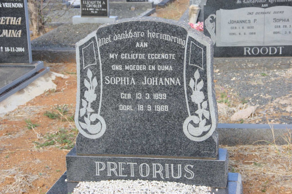 PRETORIUS Sophia Johanna 1899-1968