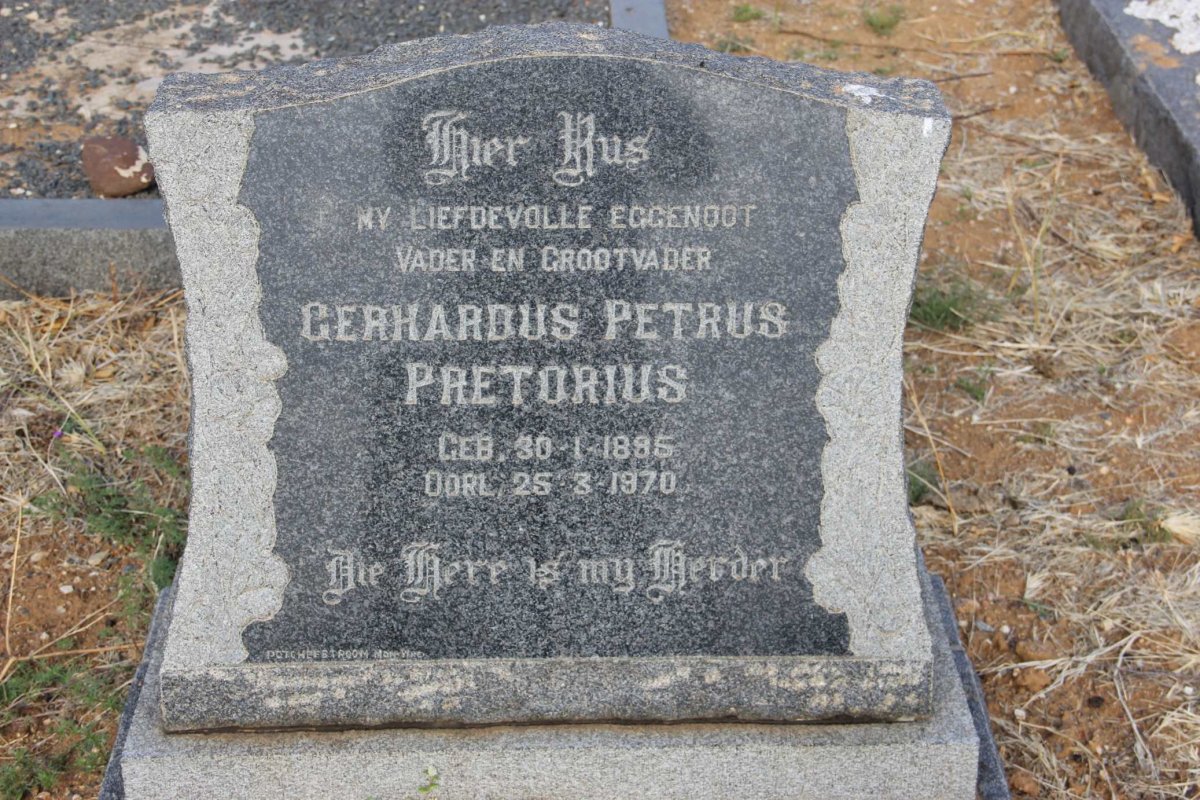 PRETORIUS Gerhardus Petrus 1895-1970